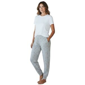 Victoria’s Secret PINK Woman’s Size L Grey Gray Rainbow Heart Candy cane Pants